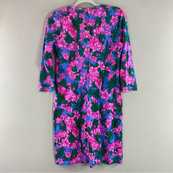 Lilly Pulitzer Tessa Floral Print Vneck‎ Cotton Tshirt  Mini Dress Sz Small - Picture 7 of 11